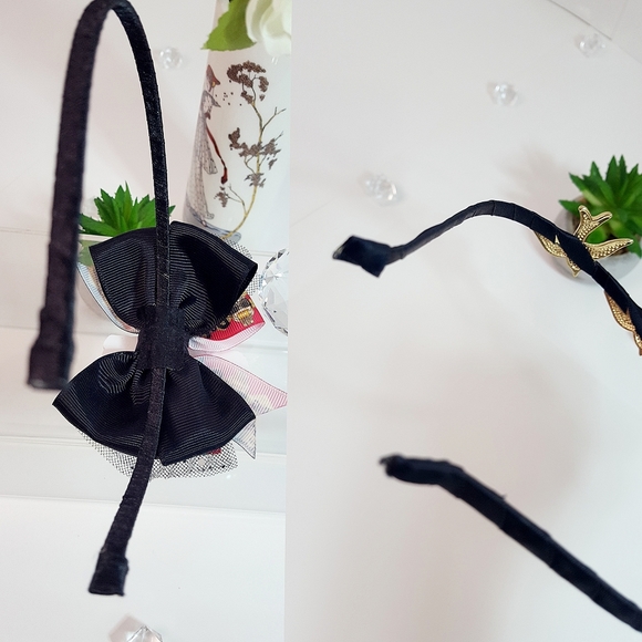 LOT OF X2🍒LOL Doll-D&G Graphics Ribbons Headband⭐Gold Doves Headband - Picture 7 of 7